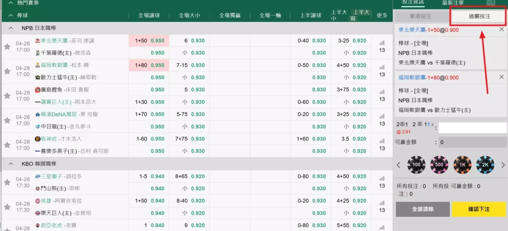 富馬過關組合